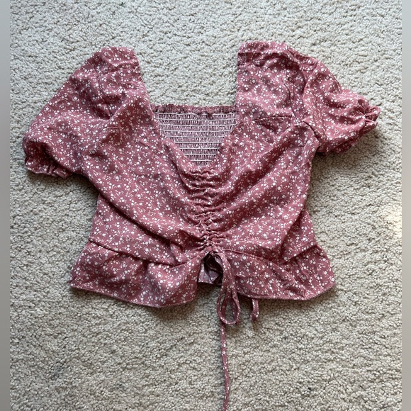 Tie Front Crop Top - Picture 1 of 3